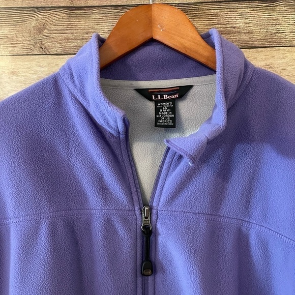 LL Bean Jacket Womens Full Zip Fleece Mock Neck Outdoor Lilac Size: Large - Picture 3 of 7